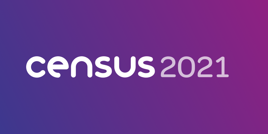 Census 2021 logo in purple