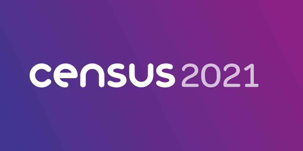 Census 2021 logo in purple