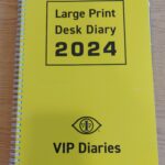 Front cover of a large print desk diary for 2024