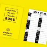 Large print portrait calendar