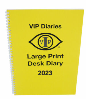 the bright yellow front cover of the diary