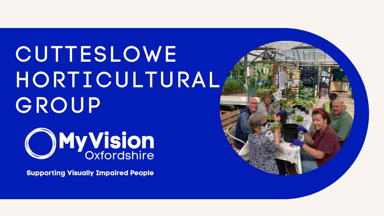 'Cutteslowe Horticultural Group' and a photo of one of the group meetings is on the right side