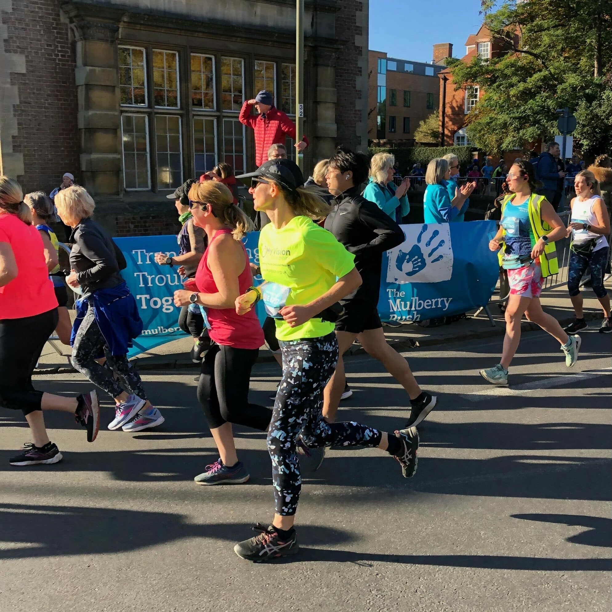 Yvonne running in the Oxford Half with a group of other runners