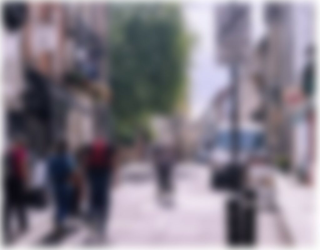 Very blurred street scene