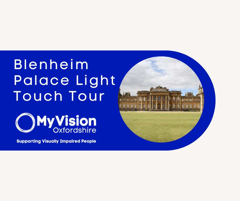 Poster that says, 'Blenheim Palace Light Tour.' There is an image of the palace on the left and the MyVision logo on the the bottom.