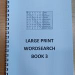 Front cover of a large print word search book
