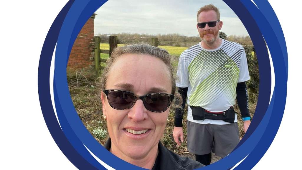 Sharon taking a selfie of her and Andy during one of their training runs