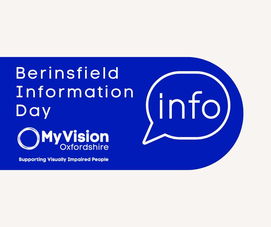 Poster that says, 'Berinsfield Information day.' Below is the MyVision logo and an info graphic